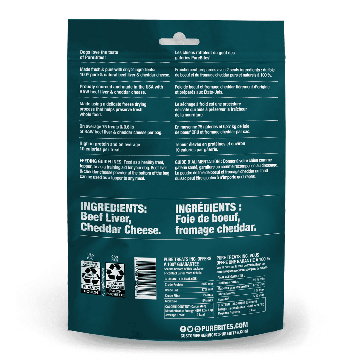 PureBites Freeze Dried Beef and Cheese Dog Treats