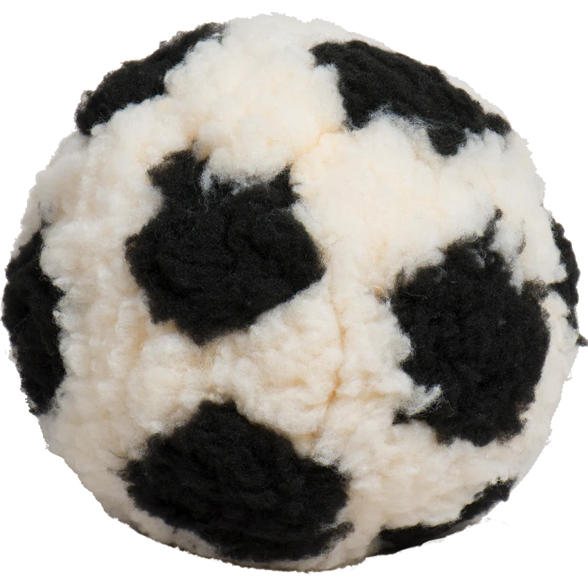 HuggleHounds HuggleFleece Soccer Ball Durable Squeaky Plush Dog Toy