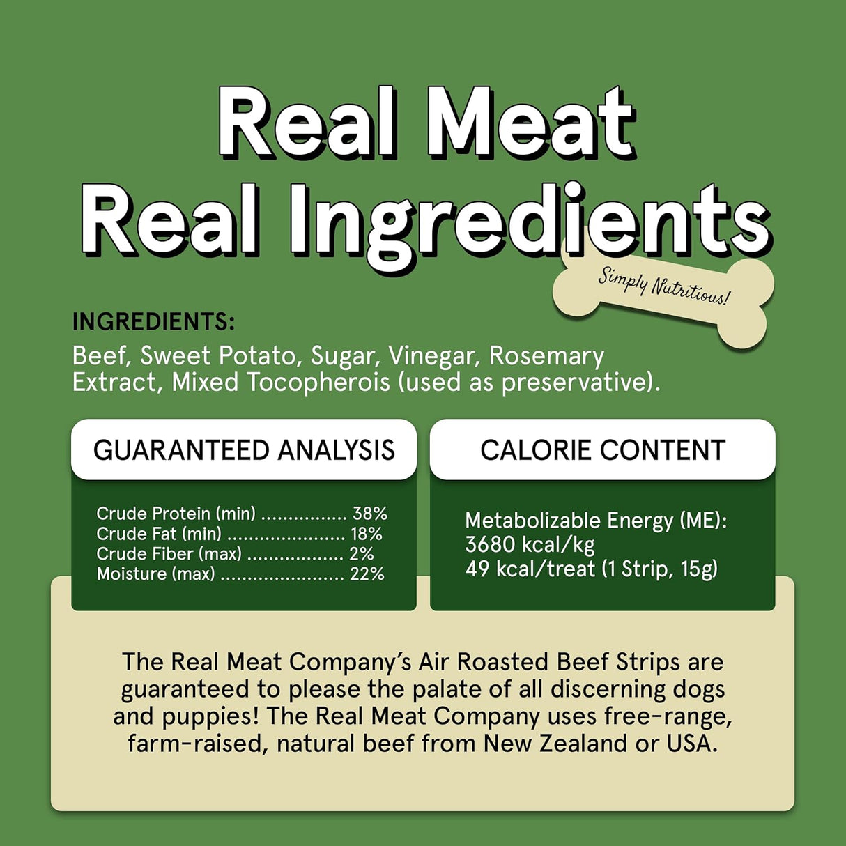 The Real Meat Company Roasted Beef Jerky Dog Treats