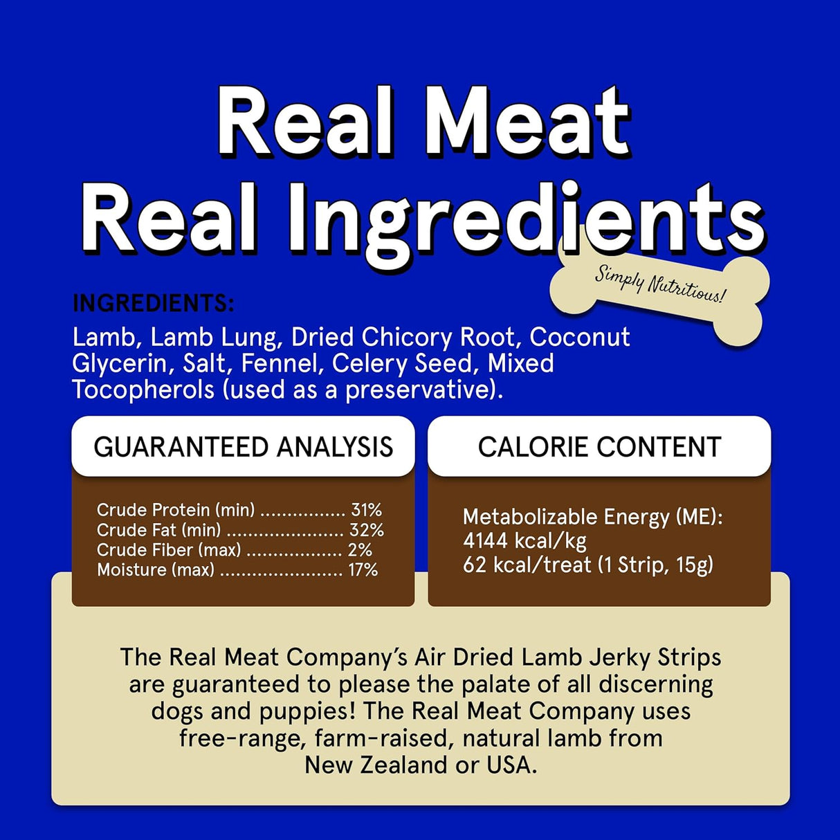 The Real Meat Company Lamb Long Jerky Stix Dog Treats, 8-oz bag