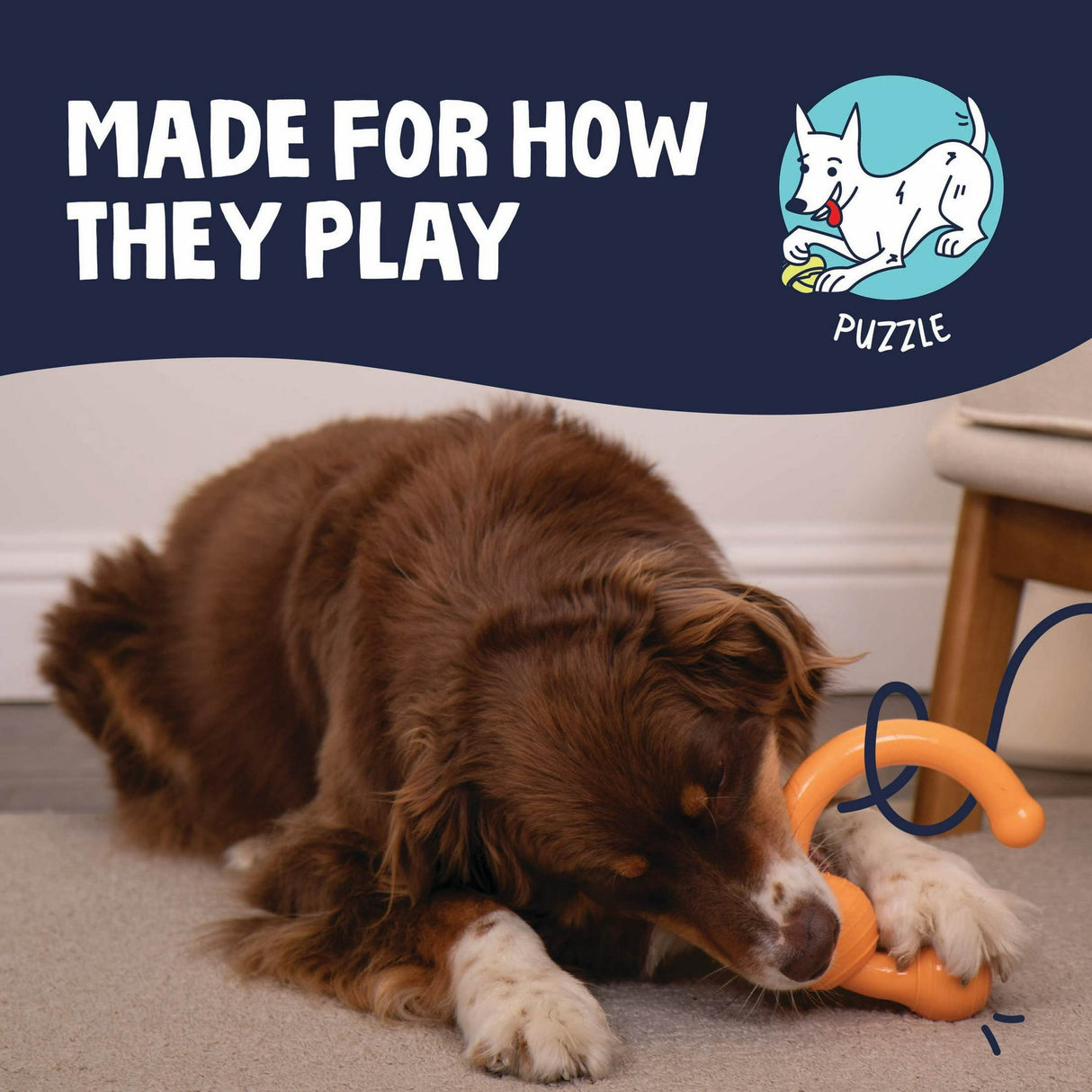 goDog Squeaks Durable Interactive Dog Toy, Looper