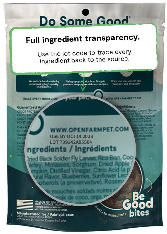 Open Farm Be Good Bites Insect & Wholesome Grains Soft & Chewy Dog Treats, 6oz