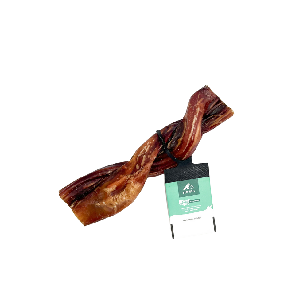 BarkNBig USA Odor Free Beef Steer Twist Dog Treat, 5-6in