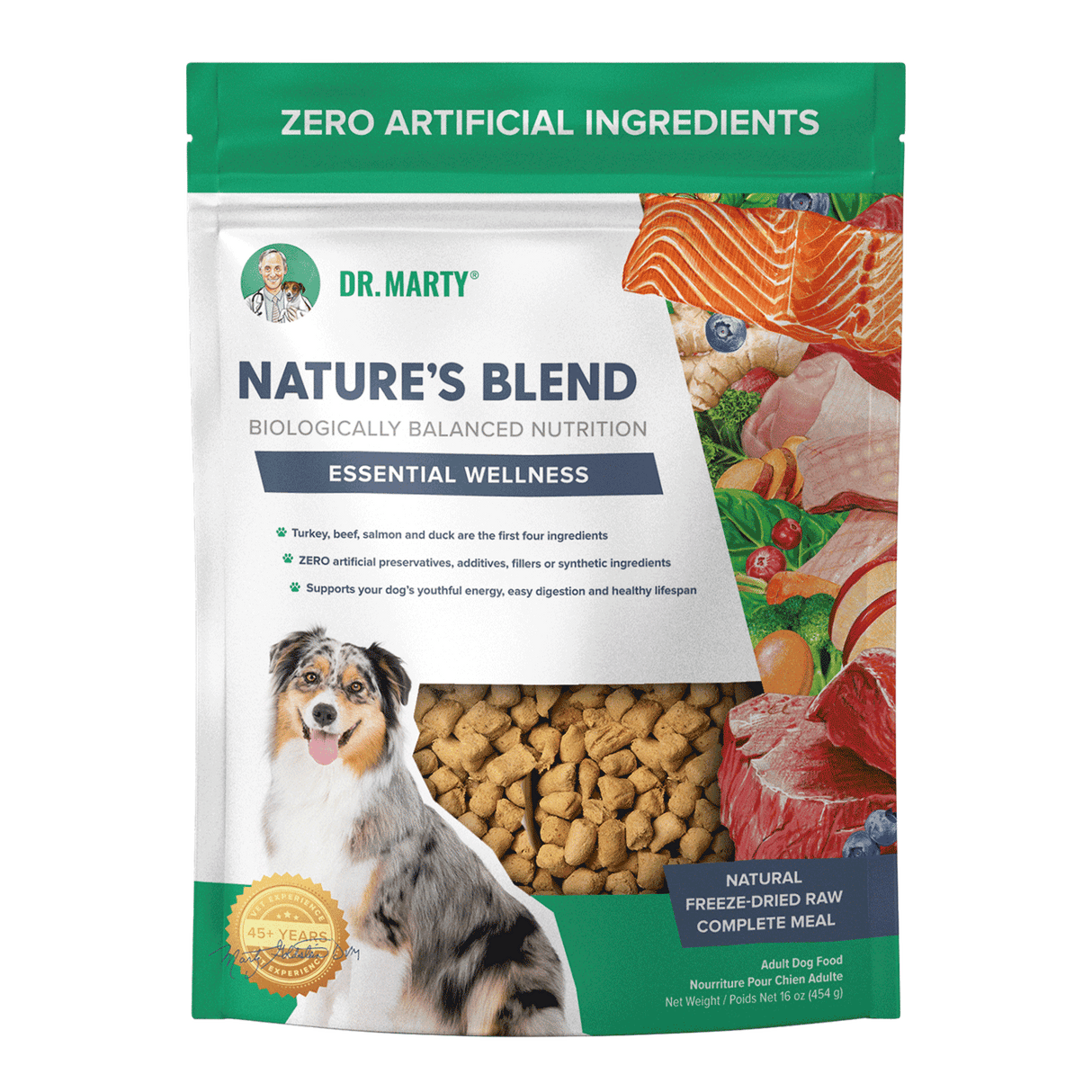 Dr Marty Nature's Blend Essential Wellness Recipe Freeze Dried Dog Food