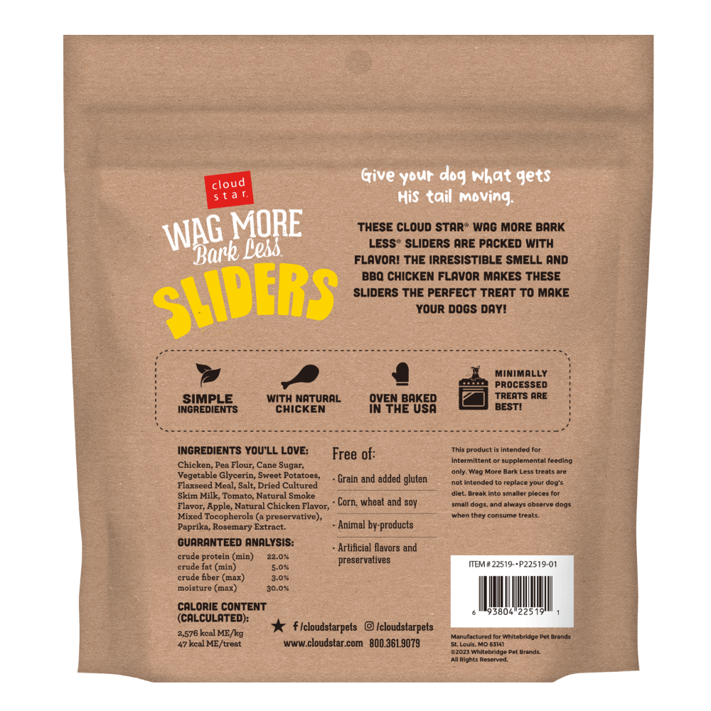 Cloud Star Wag More Bark Less BBQ Chicken Recipe Jerky Dog Treats, 8oz