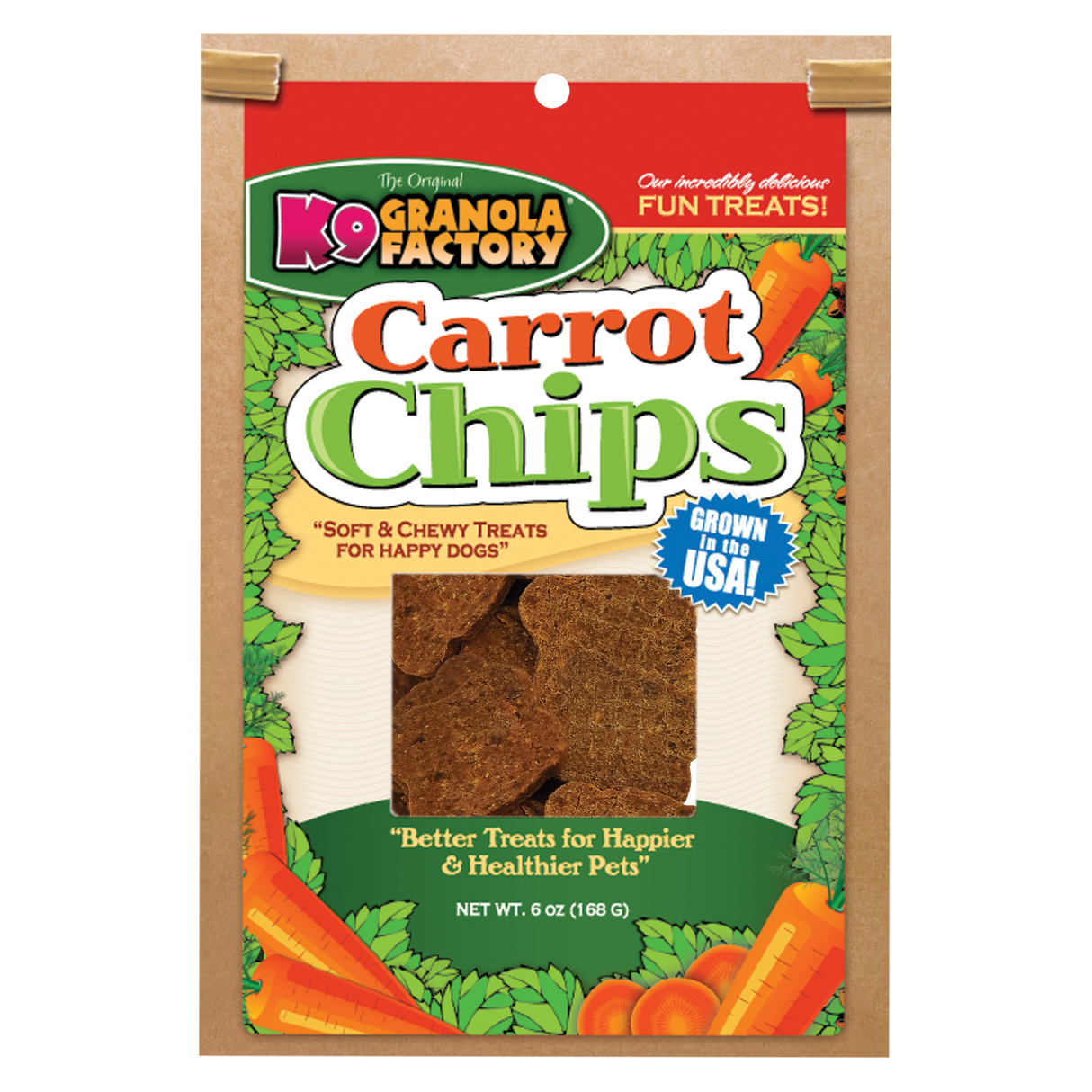 K9 Granola Factory Chip Collection Carrot Chips Dog Treats, 6oz