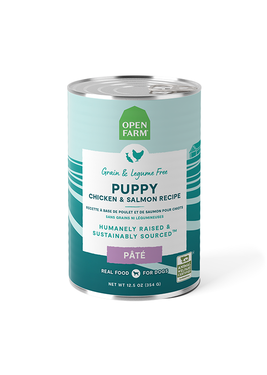Open Farm Puppy Chicken & Salmon Recipe Pate Wet Dog Food, 12/12.5oz