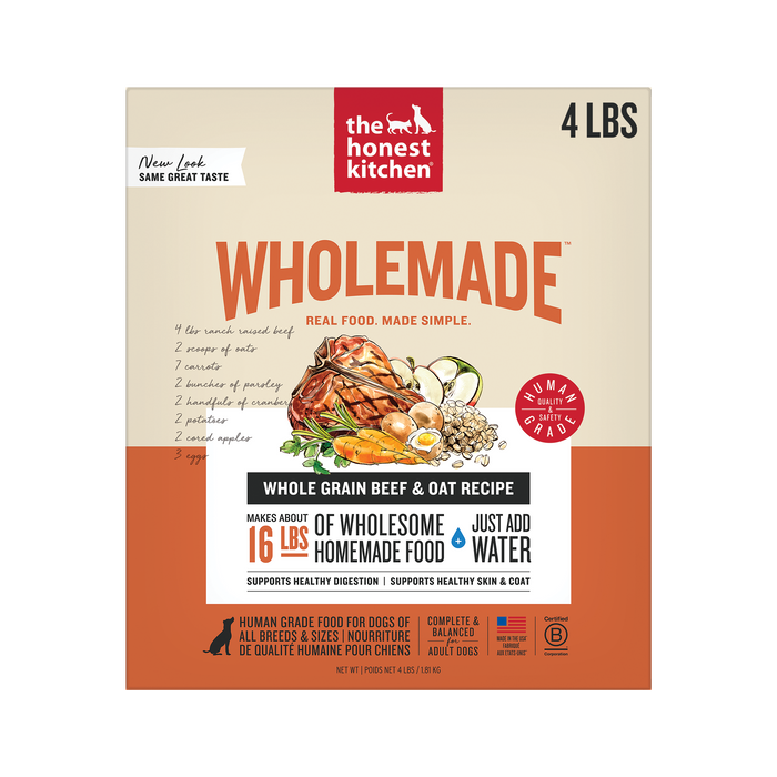 The Honest Kitchen Wholemade Whole Grain Beef Dehydrated Dog Food