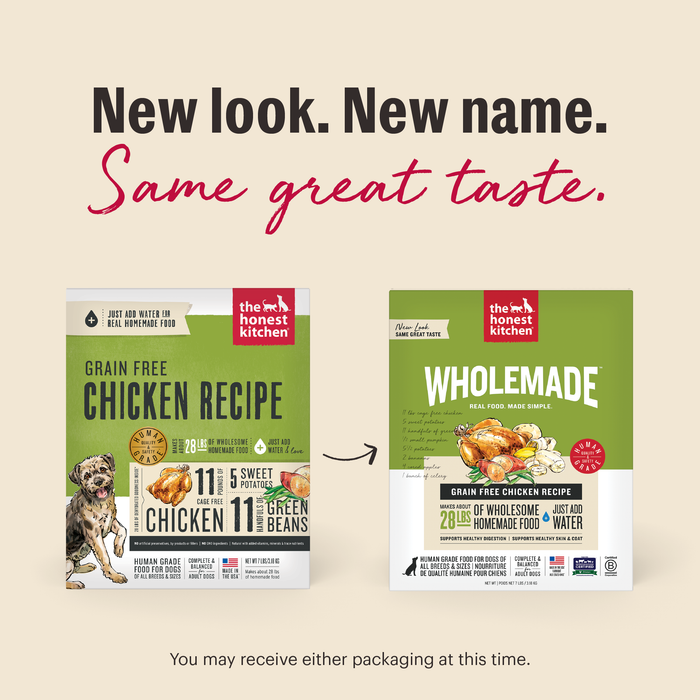 The Honest Kitchen Wholemade Grain Free Chicken Recipe Dehydrated Dog Food