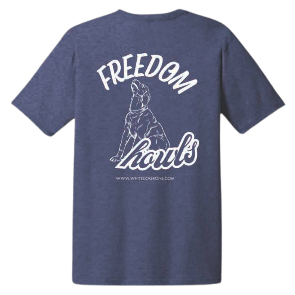 White Dog Bone 250th Celebration Freedom Howls T-Shirt