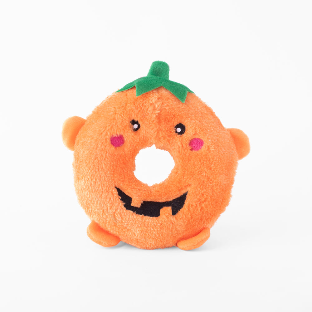 Zippy Paws Halloween 2026 Donut Buddies Plush Dog Toy, Pumpkin