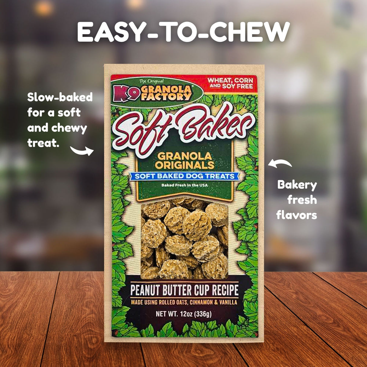 K9 Granola Factory Soft Bakes Dog Treats, Peanut Butter Cup
