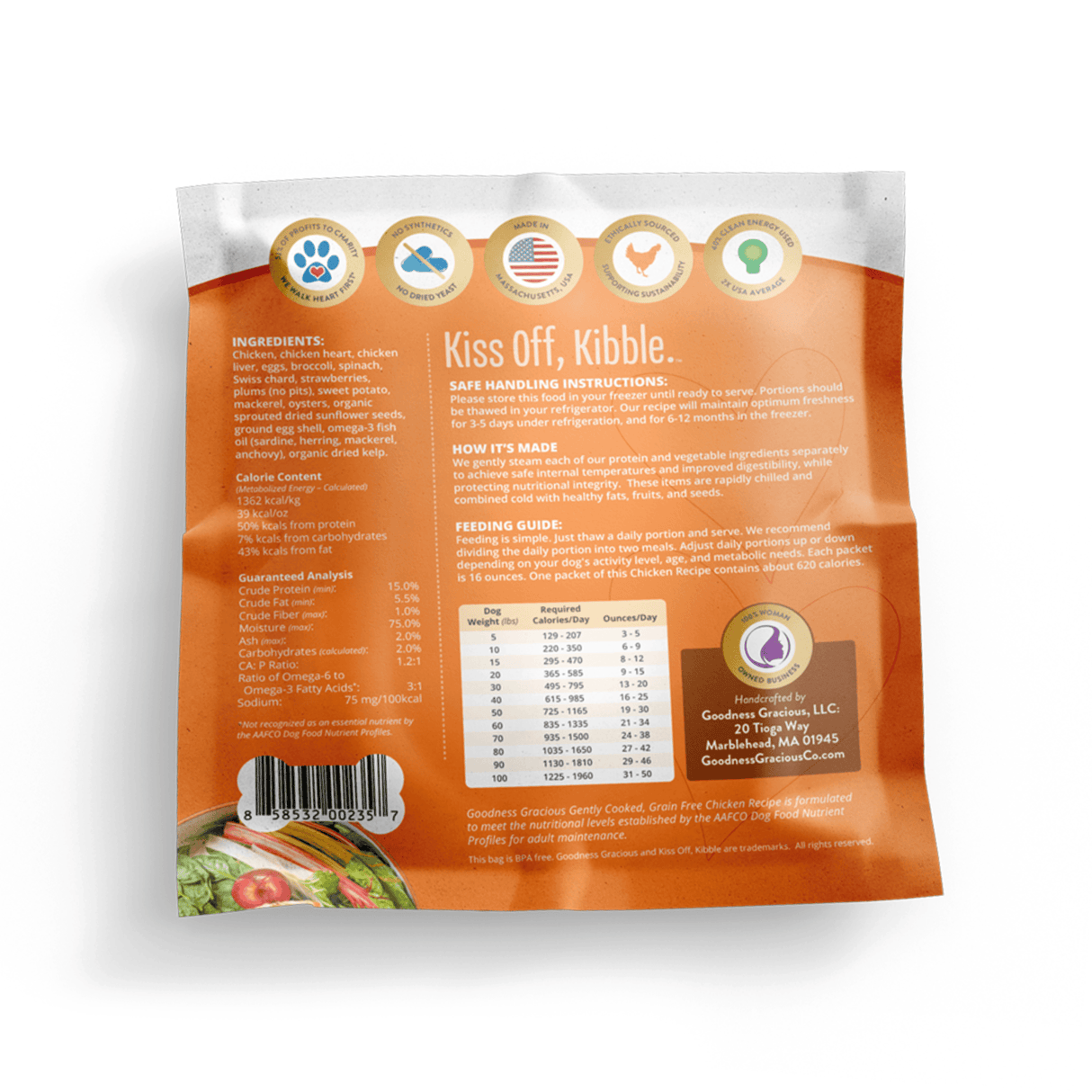 Goodness Gracious Human Grade Synthetic Free Gently Cooked Frozen Dog Food