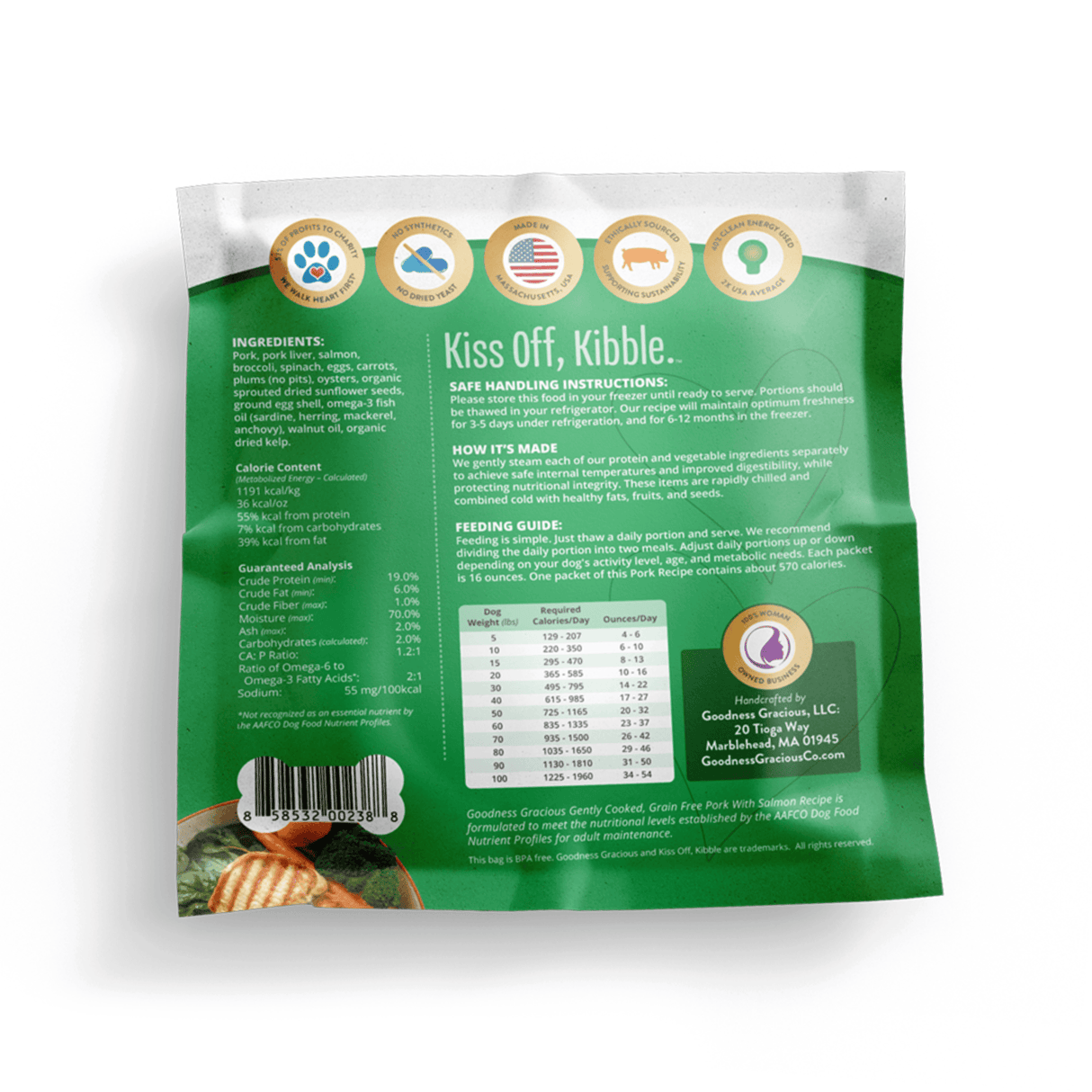 Goodness Gracious Human Grade Synthetic Free Gently Cooked Frozen Dog Food