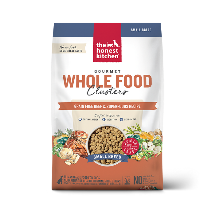 The Honest Kitchen Gourmet Whole Food Clusters Small Breed Grain Free Beef & Superfoods Recipe Dry Dog Food