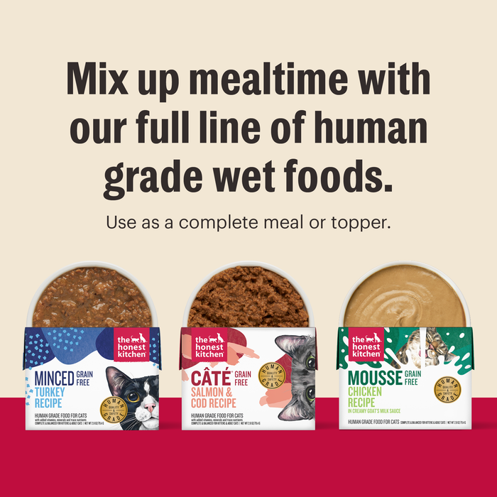 The Honest Kitchen Grain Free Turkey Mousse In Goat's Milk Wet Cat Food, 12/2.8oz