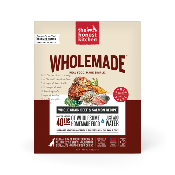 The Honest Kitchen Wholemade Whole Grain Beef & Salmon Recipe Dehydrated Dog Food