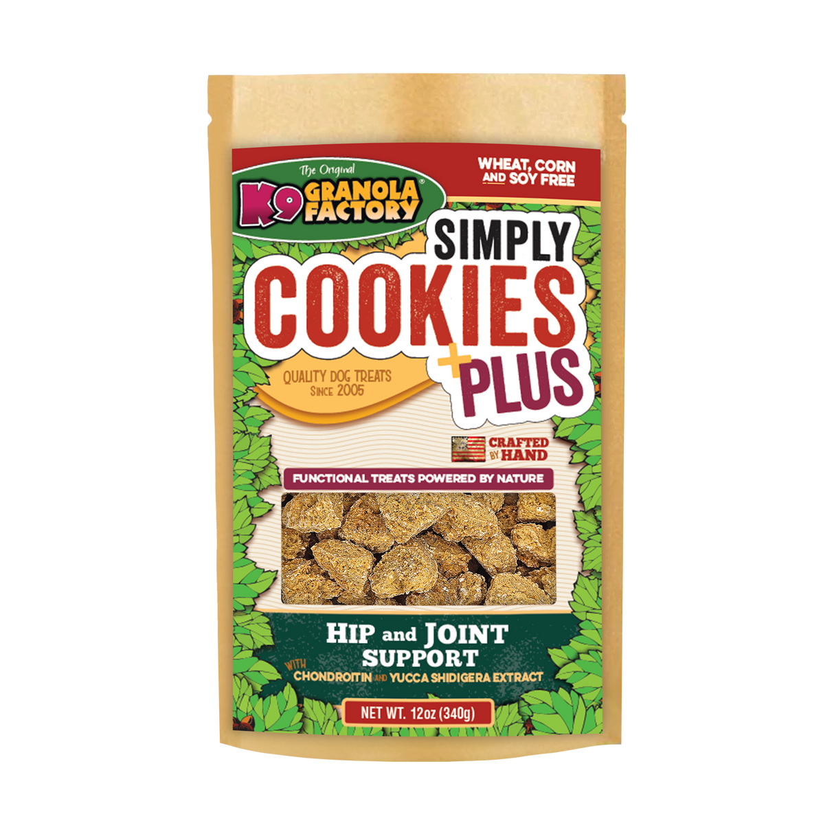 K9 Granola Factory Functional Simply Cookies Dog Treats, Hip & Joint Support