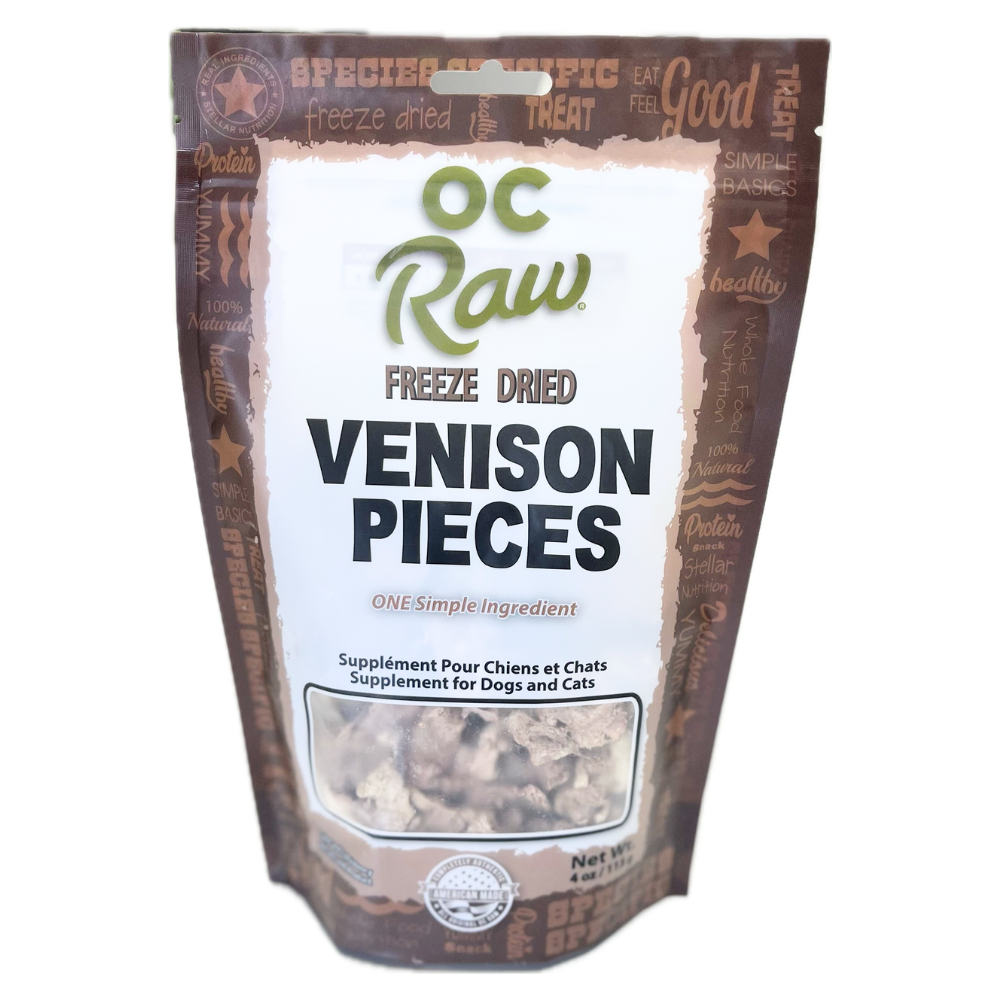 OC Raw Venison Freeze Dried Dog & Cat Treats, 4oz