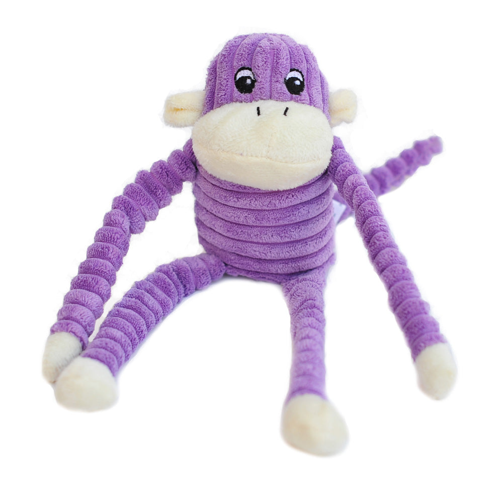 Zippy Paws Valentine's Day 2026 Spencer the Crinkle Monkey Plush Dog Toy, Purple