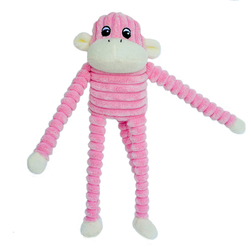 Zippy Paws Valentine's Day 2026 Spencer the Crinkle Monkey Plush Dog Toy, Pink
