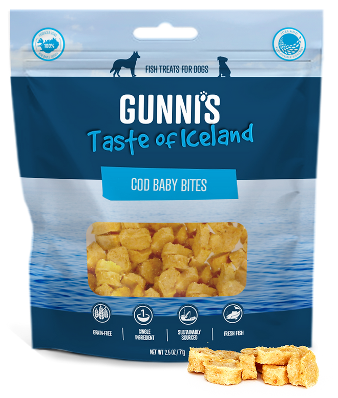 Gunni's Taste of Iceland Cod Baby Bites Dog Treats, 2.5oz