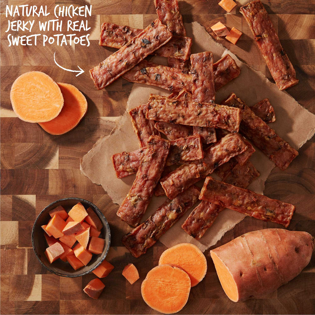 Cloud Star Wag More Bark Less Grain Free Chicken & Sweet Potato Jerky Dog Treats, 10oz