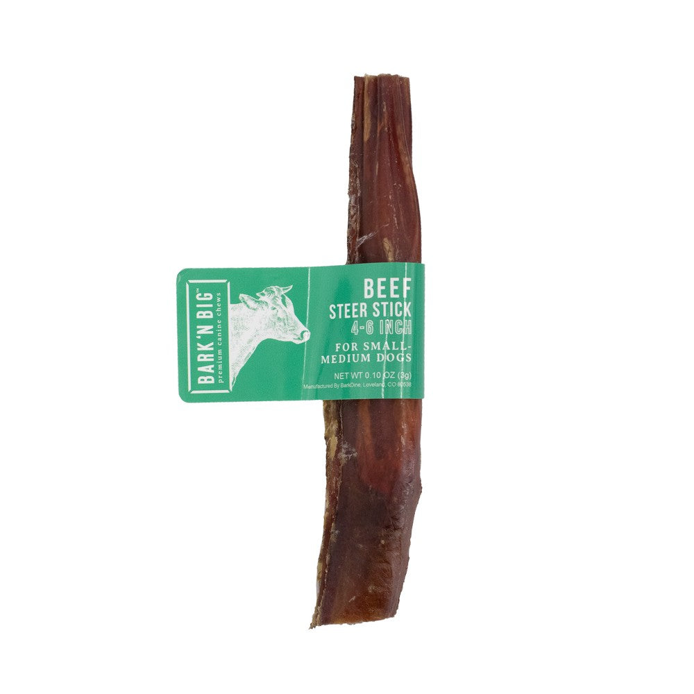 BarkNBig USA Odor Free Beef Steer Stick Dog Treat, 5-6in