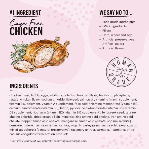 The Honest Kitchen Gourmet Whole Food Clusters Grain Free Chicken & Fish Dry Cat Food