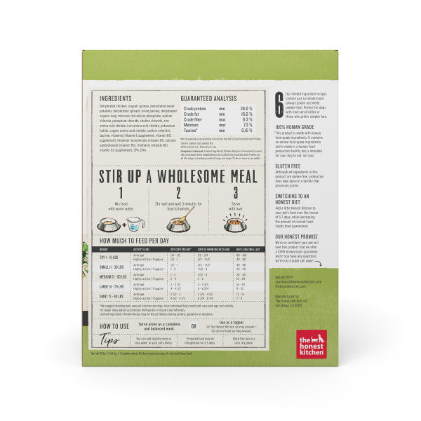The Honest Kitchen Limited Ingredient Chicken Dehydrated Dog Food