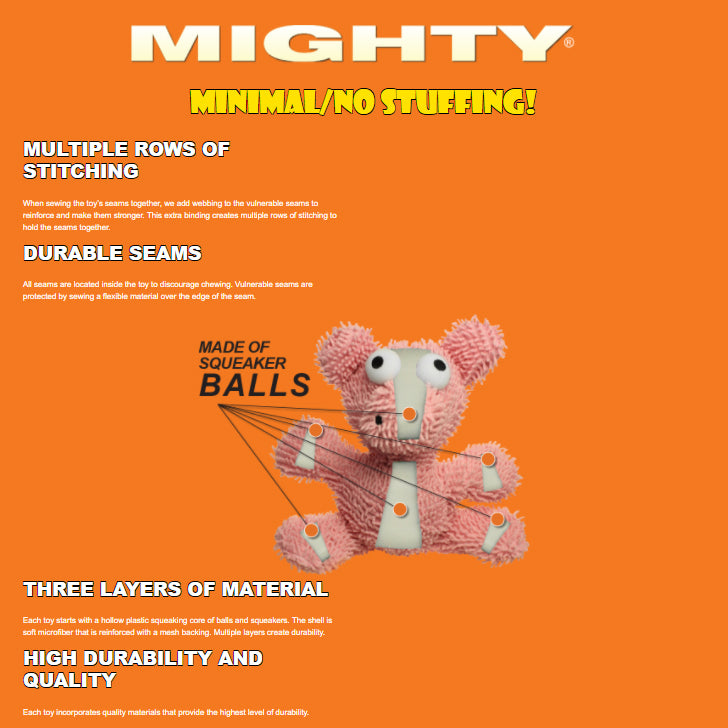 Tuffy Mighty Microfiber Ball Durable Squeaky Plush Dog Toy, Penguin