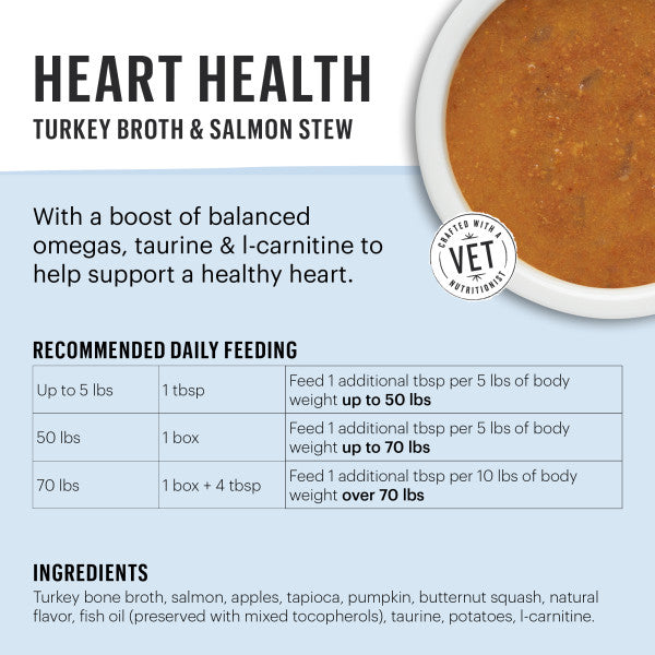 The Honest Kitchen Functional Pour Overs Heart Support Turkey & Salmon Stew Food Topper For Dogs, 12/5.5oz