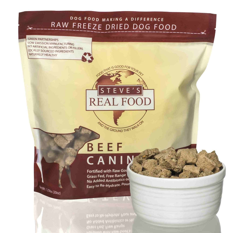 Steve's Real Food Beef Nuggets Freeze Dried Food For Dogs, 1.25lb