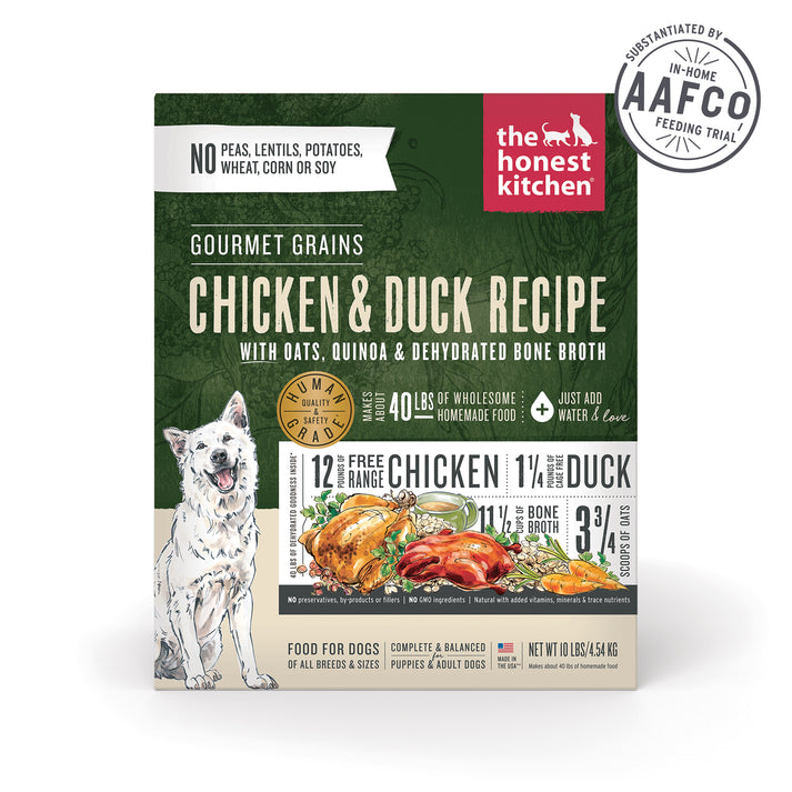 The Honest Kitchen Gourmet Grains Chicken & Duck Recipe Dehydrated Dog Food 4 lb
