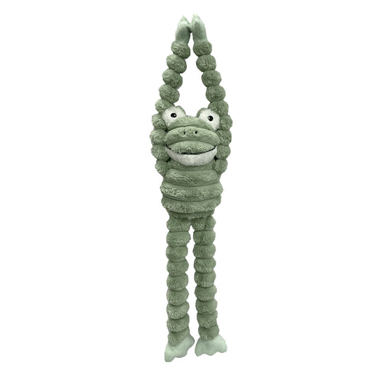 Petlou Farm Friends Frog Long Legs Plush Dog Toy - 36" Squeaky Tug Toy