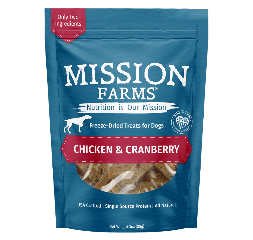 Mission Farms Chicken & Cranberry Freeze-Dried Dog Treats - 3oz