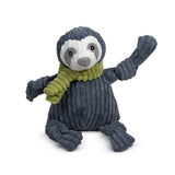 HuggleHounds Knottie Wild Things Durable Squeaky Plush Dog Toy, Sloth