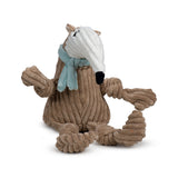 HuggleHounds Knottie Wild Things Durable Squeaky Plush Dog Toy, Ant Eater