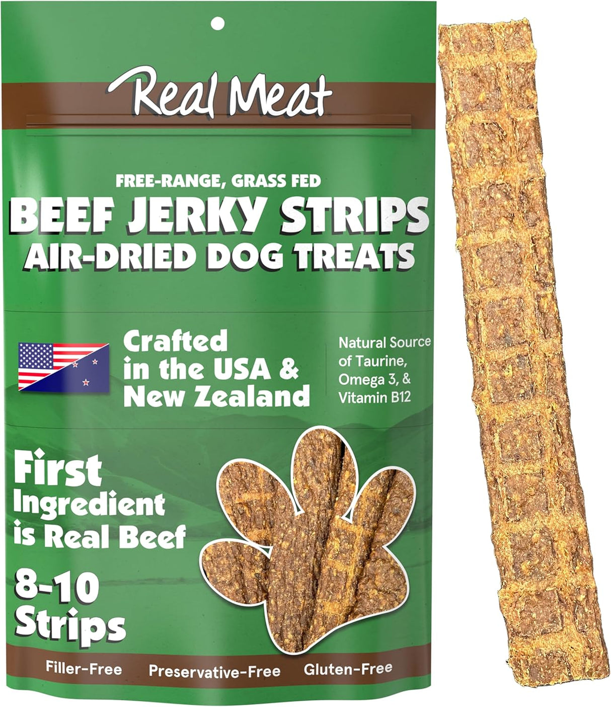 The Real Meat Company Beef Long Jerky Stix Dog Treats, 8oz