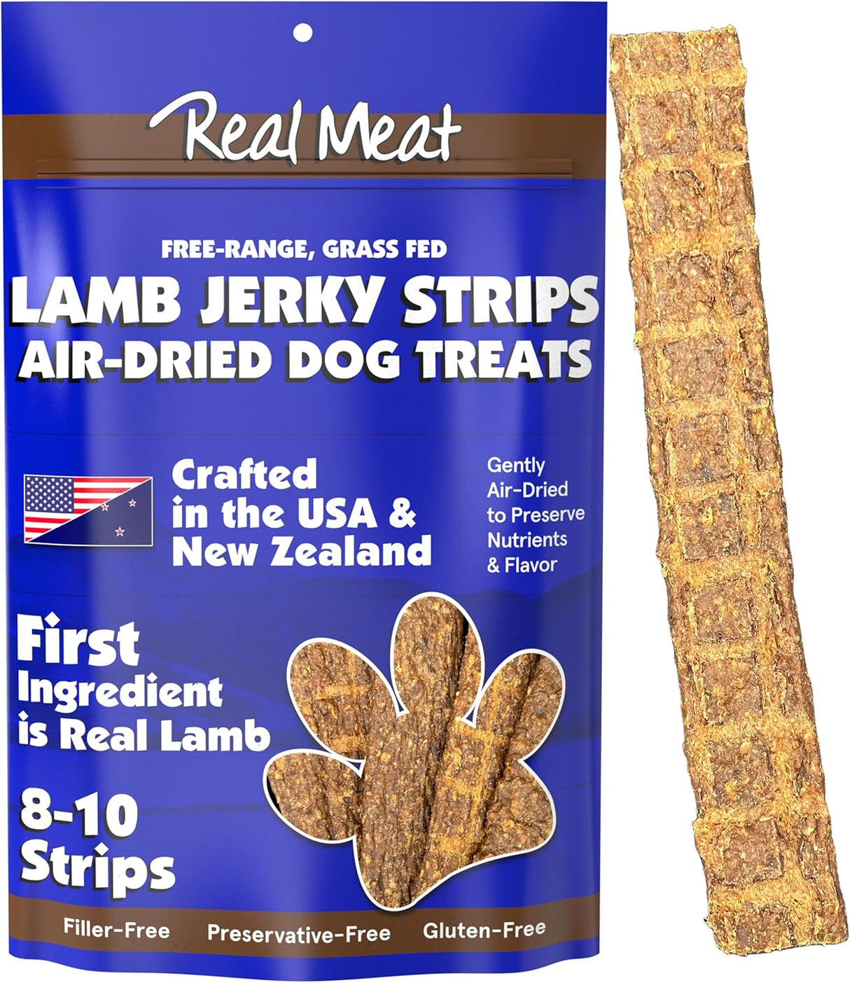 The Real Meat Company Lamb Long Jerky Stix Dog Treats, 8-oz bag