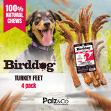 Palz&Co Birddog Turkey Feet Dog Treats, 4ct