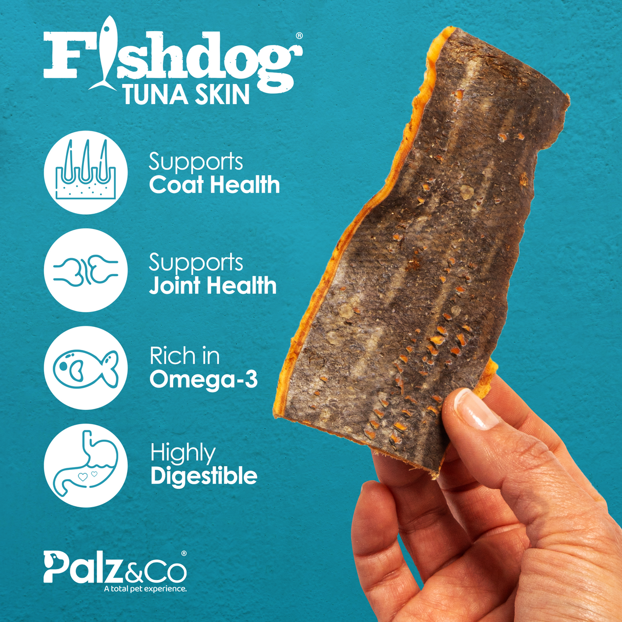 Palz&Co Fishdog Tuna Skin Dog Treats, 2.5oz