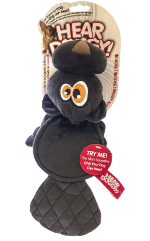 goDog Hear Doggy Flattie Beaver Durable Plush Dog Toy