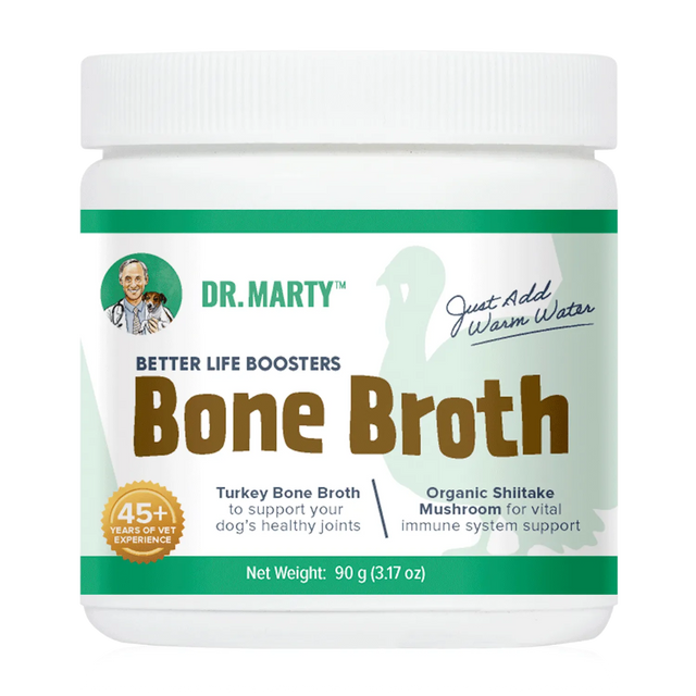 Jar of Dr. Marty Better Life Boosters Bone Broth on a white background
