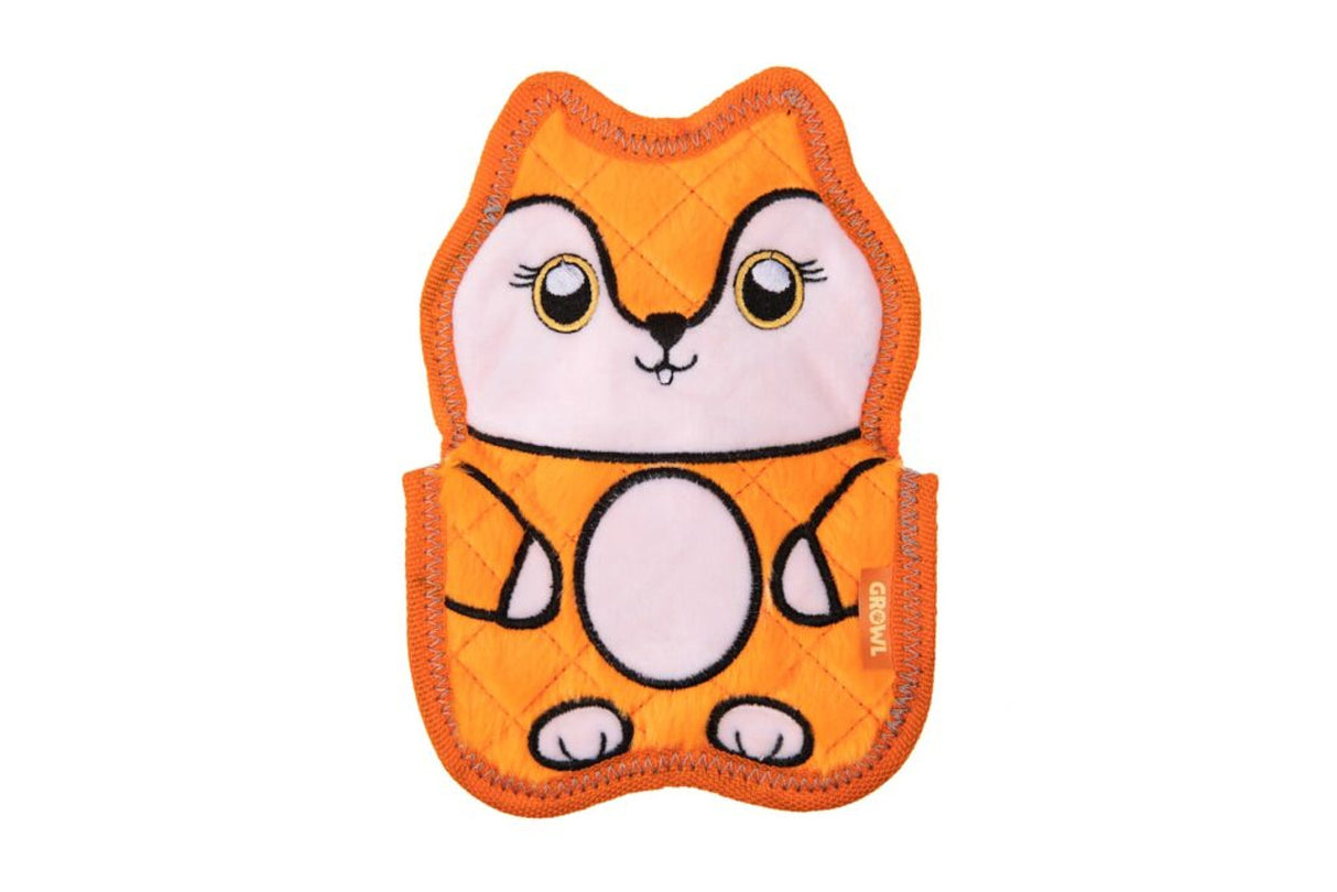Growl Flip Floppz Plush Dog Toy, Orange Fox
