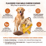 PeaksNPaws All Natural Flaxseed Flavored Yak Chews For Dogs