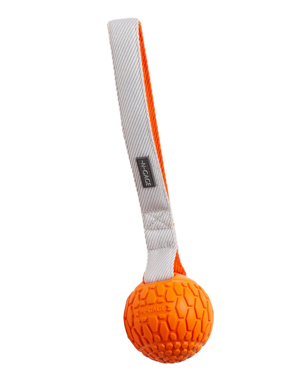 N GAGE Classic Handler Junior Interactive Rubber Dog Toy, Orange