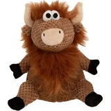 goDog Sitting Highland Cow Durable Squeaky Plush Dog Toy