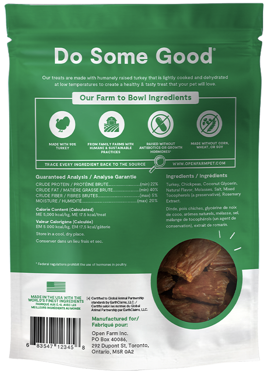 Open Farm Dehydrated Turkey Jerky Dog Treats, 4.5oz