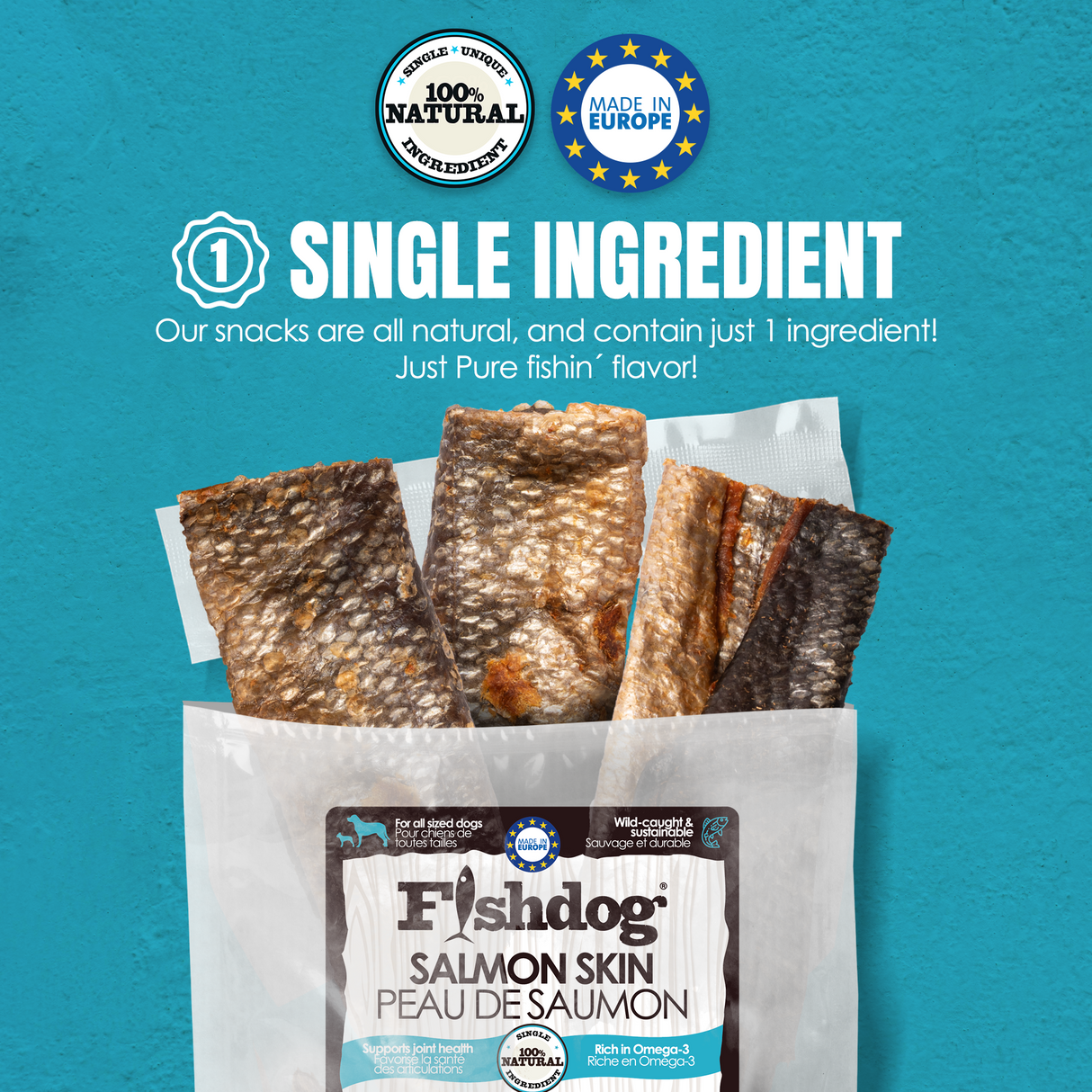 Palz&Co Fishdog Salmon Skin Dog Treats, 2.5oz